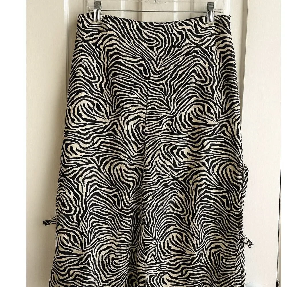 Free People x Nigel Preston Side Tie Zebra Pants Size Medium